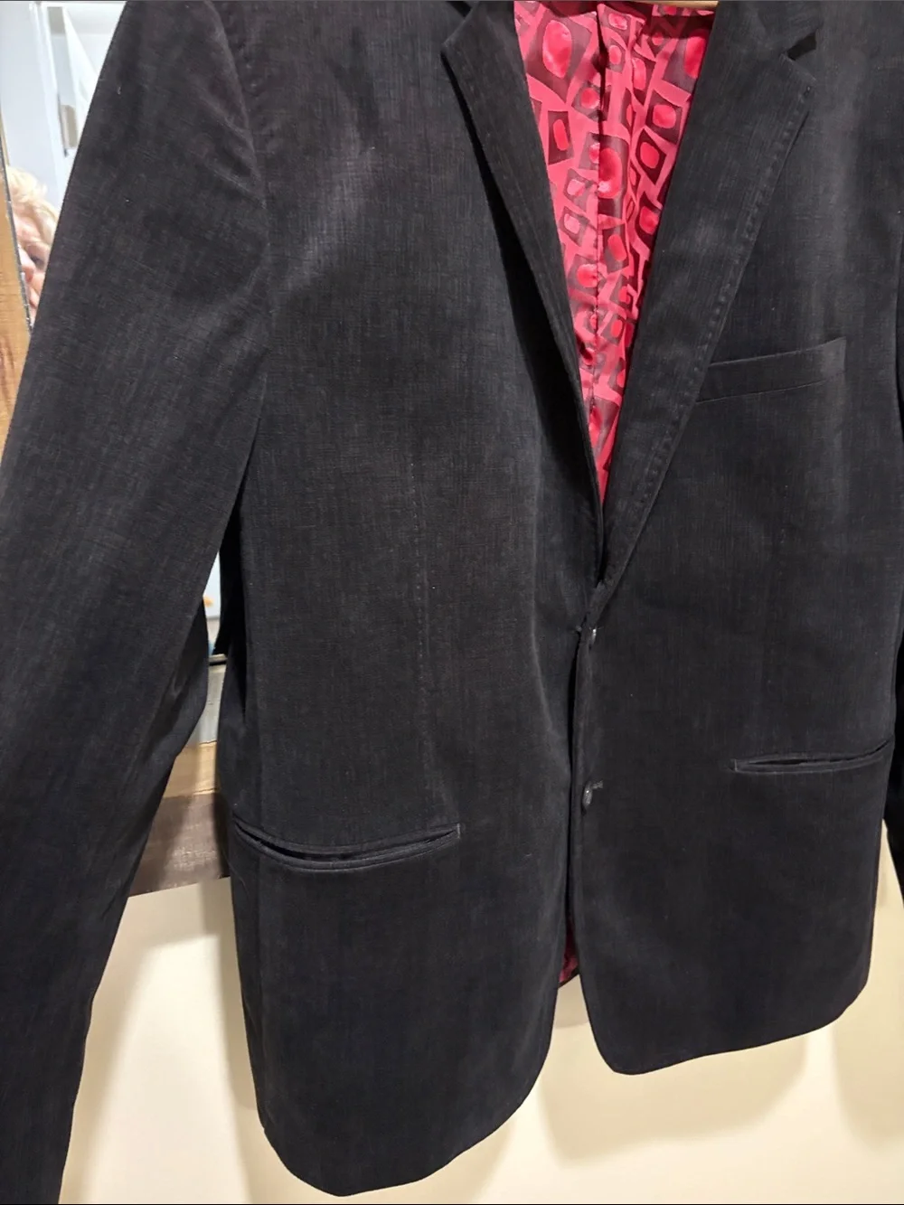 Haupt 2 button Velvet blazer men’s.  Brown with black subtle pattern. 58 Eu size